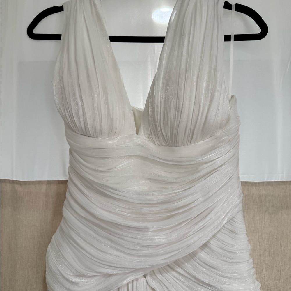 White Halter Backless Dress - Picture 3 of 5
